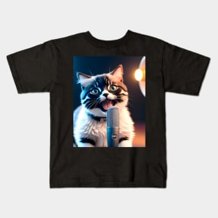 Singing Cat - Modern Digital Art Kids T-Shirt